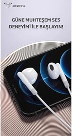 Resim Y6p / Y7 / P40 Lite E/P Smart Pro Uyumlu 3.5 mm Jack Girişli Kulaklık, Beyaz 
