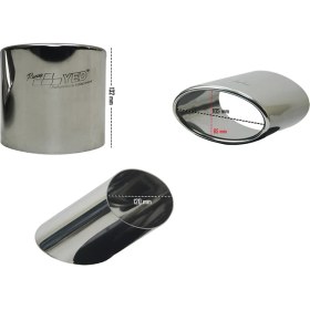 Resim Egzoz Ucu Paslanmaz Krom Oval Universal 