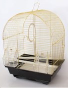 Resim Euro Gold Oval Çatılı Telli Pirinç Kuş Kafesi 30x23x39 Cm 