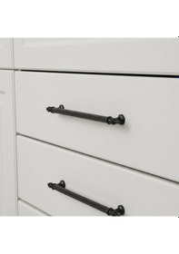 Resim Klipso Mat Siyah 224 Mm Metal Lüks Çekmece Dolap Mobilya Kulpları Siyah 