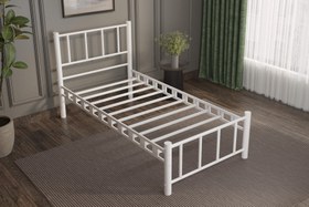 Resim Argimo Zambak Tek Kişilik Ferforje Metal Karyola - 100x200 / Beyaz 