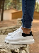 Resim KN Fashion Mp043 Bt Bağcıklı Ortopedik Yüksek/kalın Taban Erkek Sneaker Beyaz/siyah 