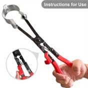 Resim Oto Egzoz Borusu C Kelepçesi Sökme Pense, İğne Burunlu Yayma Aleti, Rahat PVC Tutamaklı Karbon Çelik Araba Tamir Pense 