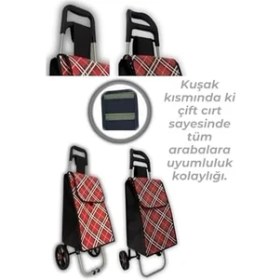 Resim Daisy Home Geniş ve Kullanışlı Pazar Arabası Çantası - Tela Kumaş, 42 L Kapasiteli 