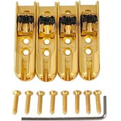 Resim Yaozixa 4 Adet Zink Alaşımlı Elektro Bas Gitar Köprüleri - Split Tip Tel Tutan - Altın Renk - Vida Ve Hex Anahtarı Dahil 
