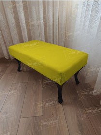 Resim Ayak Ucu Kapı Önü Antre Düz Bench Puf Orta Sehpa Siyah Ayak 90 45 Sarı 