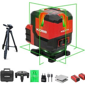 Resim Kobb KBL41GTP 30M 4x90⁰/1x360⁰ Otomatik Hizalamalı Li-ion Çift Akü Profesyonel Yeşil Çizgi Lazer Distomat - Tripod 