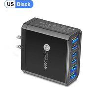 Resim 55 W 3 Usb 3 Pd Şarj Cihazı Hızlı Şarj Qc3.0 Seyahat Şarj Cihazı İphone Uyumlu 15 14 Us Black Plug 1 Adeat 
