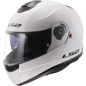 Resim Ls2 Strobe 2 Çene Açılır Kask Beyaz 