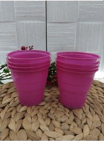 Resim Fuşya Plastik Kullan At Bardak 25 Li Paket 