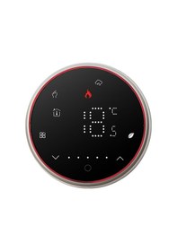Resim Butu Bht-6001gal 95-240v Ac 5a Akıllı Yuvarlak Termostat Su Isıtma Led Termostat Wifi Olmadan Siyah 