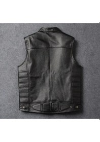Resim Nyc Giyim Tekstil & Deri Motorcu Yelek Siyah Kuzu Derisi 