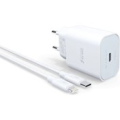 Resim Syrox PD20L Şarj Aleti 3.0A PD20W Type-C To Lightning Kablo Set PD20L 20W Pd Lightning Şarj Adaptörü 