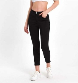 Resim Kadın Siyah Yüksek Bel Dar Paça Jeans Siyah 