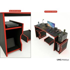 Resim UMGMOBİLYA LEDLi UMG GAMİNG OYUNCU MASASI,BİLGİSAYAR MASASI,SİYAH KIRMIZI MASA,ÇALIŞMA MASASI,MASA 