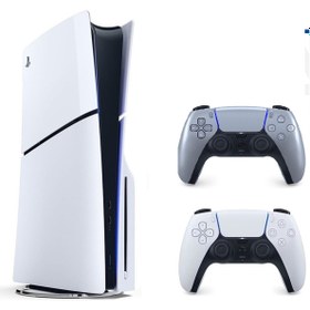 Resim Sony Playstation 5 slim Cdli versiyon + 2.kol Dualsense Silver sterling gri ( İthalatçı Garantili ) 