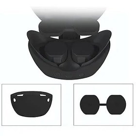 Resim Aokicase Playstation VR2 VR silikon kılıf, yüz ve lens ve dokunmatik kontrol kolu için, toz koruyucu kılıf, PS VR2 VR aksesuarları için, tere dayanıklı ve yıkanabilir (PS VR2, siyah) PS VR2-3'ü 1 