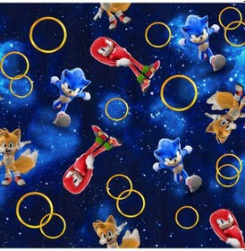 Resim Dobakids Kirpi Sonic Knuckles Tails 3D Baskılı Erkek Çocuk Pijama Takımı Lacivert 