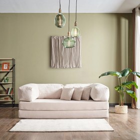 Resim Evdemo Legom Stil Yatak Olabilen Çok Amaçlı Koltuk Krem 