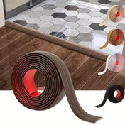 Resim 1 adet Kendinden Yapışkanlı Ahşap Tahıl Zemin Kenar Şeridi - Yeniden Kullanılabilir 99.06cm PVC Eşiği Dikiş, Gerçekçi Ahşap Deseni ile Mat Bitiş, Oturma Odası ve Kapı Eşiği Dekorasyonu için Kolay Kurulum, Ahşap Tahıl Deseni, Kolay Kurulum Özelliği 