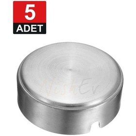 Resim Nishev 5 Li Elit Büyük Boy Krom Küllük Paslanmaz Çelik Kül Tablası 10cm 