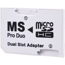 Resim POPKONSOL Sony Psp Memory Stick Pro Duo Adaptör Dual Slot Psp Hafıza Kartı Adaptör Dual Mikro Sd Kart Çevirici 