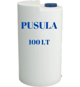 Resim Pusula Su Depoları Polietilen 100 LT Beyaz Dikey Su Deposu / Vanalı 