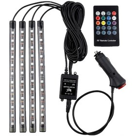 Resim Fosenze 12v Rgb Araba Işık Şeridi, 8 Renkli Ve Müzik Sensörlü, Usb/ Sigara Çıktısı, Ip67 Su Geçirmez, Kolay Kurulum 