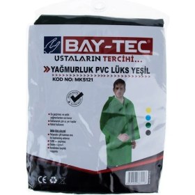 Resim Bay-Tec Pvc Lüks Yağmurluk Yeşil Cepli Sırttan Havalandırmalı 260GR-MK5121 