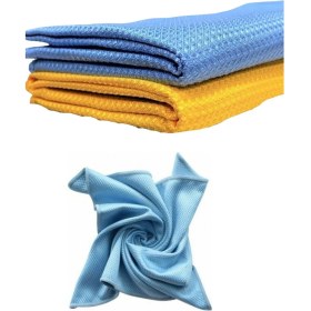 Resim Mediterian Yumuşak Mikrofiber Temizlik Bezi 2'li Set 50x40cm, Hassas Temizlik İçin 