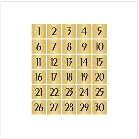 Resim Metal Kapı Masa Dolap Numarası Sade Model 7x7cm Altın Renk 30 Adet 1 30 
