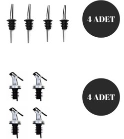 Resim Hilamingo Home 8 Adet Yağdanlık Tıpa;4 Adet Çelik Tıpa+4 Adet Plastik Tıpa 