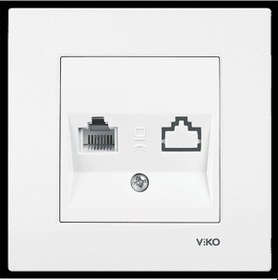 Resim Viko Karre Nümeris Telefon Prizi Çerçeveli Beyaz 