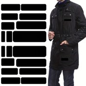 Resim 1 adet Siyah Naylon Dikdörtgen Onarım Yaması, Aşağı Ceketler ve Giysiler için Kendinden Yapışkanlı Kesilmez Tamir, Dayanıklı Su Geçirmez Malzeme, Delikler ve Yırtıklar için Kolay Uygulama, DIY Moda Aksesuarı | Basit Tasarım | Kendinden Yapışkanlı Kumaş, Ceketler için Yama 