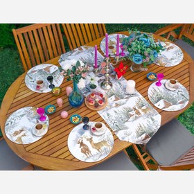 Resim Kış Temalı Bağ Evi Tasarımlı 6+1 Supla Runner Seti 