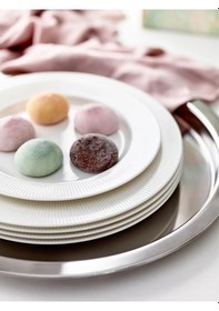 Resim 24 Parça Ofantlıgt Yemek Takımı Meridyendukkan Beyaz Renk Modern Klasik Set Feldispat Porselen 