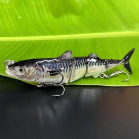 Resim 1 adet 14.99 cm-33g 4 Bölümlü Biyonik Balıkçılık Yemleri Tatlısu ve Tuzlu Su İçin, Üst Su Çoklu Eklemli Yüzücü Balıkçılık Takımı Alabalık Somon Kedi Balığı Büyük Ağızlı Küçük Ağızlı 