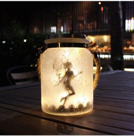 Resim Yaozixa Güneş Enerjili Cam Kavanoz Led Işığı, 30 Led Fairy Mushroom Dekorasyon Lambası, Dış Mekan Asma/standlı Otomatik Aç-kapa Fonksiyonu, 1 Adet Çok Renkli 