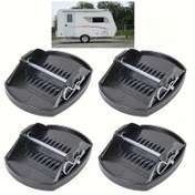 Resim 4 adet Evrensel RV Jack Pedleri, Ağır Hizmet, Plastik, Çelik Ayaklarla, Ayarlanabilir Tekerlek Ayak Desteği, RV, Karavan, Trailere, Kampçılığa, Dış Mekan Kullanımı için RV Blokları 