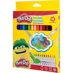 Resim NessiWorld Play-Doh Fırça Uçlu Keçeli Kalem 12'li 