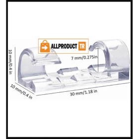 Resim Allproduct TR All Product Kendinden Yapışkanlı Kablo Sabitleyici Klips Seti 20’li – Şeffaf Kablo Düzenleyici, Toplayıcı, Her Yüzeye Uygun, Kolay Montaj 