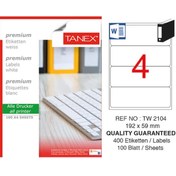 Resim Tanex Tw-2104 Lazer Etiket 192x59 mm A/4 100 Yapraklı Paket 