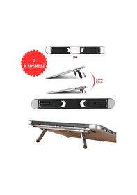 Resim Laptop Standı 2 Kademeli Yükseltme Ayarlı Katlanabilir Ve Yapışkanlı Siyah 