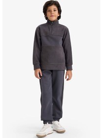 Resim Defacto Erkek Çocuk Polar 2li Takım Yarım Fermuarlı Sweatshirt Eşofman Altı G4965a825wnar227 Antrasit-ar227 