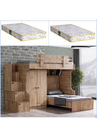 Resim Setaymobilya Ranza, Viva Ranza Karyola 2 Kapaklı Dolap + 2 Adet Comfort Yatak 