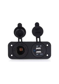 Resim Çift Usb Araç Şarj Soketi ve Çakmaklık 2.1A/1A - 12 V 