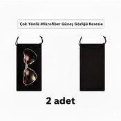 Resim emrebilisim Mikrofiber Gözlük Çantası Bağcıklı Kapatma ile Dayanıklı Dokuma Gözlük Leri Korur 2 -Adet 