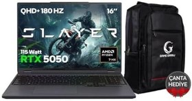 Resim Game Garaj Slayer R7T-5050 C3 AMD Ryzen 7 8840HX 32GB RAM 2TB SSD RTX5050 16" QHD+ 180Hz IPS FreeDOS Gaming Laptop 