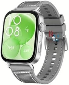 Resim Huawei Watch Fit 3 ile Uyumlu Dikiş Desenli Jazzy Spor Kordon Koyu Gri 