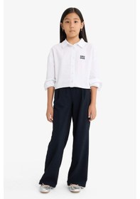 Resim Defacto Kız Çocuk Straight Wide Geniş Bol Paça Pantolon F2432a825aunv113 Lacivert 